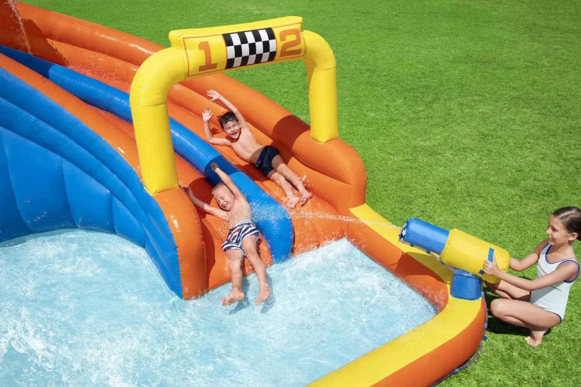 Hot H2Ogo! 18' Super Speedway Child Inflatable Water Park Mega Water Parks