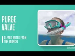 Store Spark Wave Teal Unisex Adult Snorkel Set With Fins, Ages 14+ Swim Gear