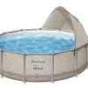 Shop Steel Pro Max 13' X 42 Round Above Ground Pool Set With Canopy Steel Pro Max Pools