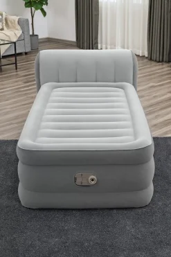 Fashion Tritech Air Mattress Twin 18" With Headboard, Built-In Ac Pump And Antimicrobial Coating Indoor Air Mattresses