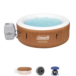 Best Sale Coleman Ponderosa Energysense Airjet Inflatable Hot Tub Spa 2-4 Person Energysense