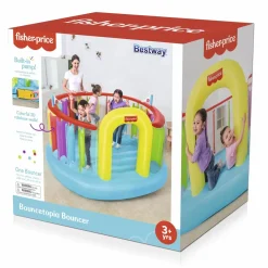 Sale Fisher-Price Bouncetopia Multi-Color Child Pvc Bouncer With Built-In Pump Bounce Houses