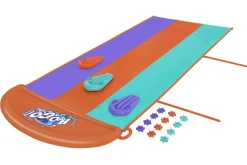 Hot H2Ogo! 16' Triple Water Slide With Sponge Soakers Toys And Three Riders Water Slides