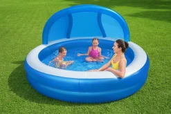 Clearance H2Ogo! 7'11 X 55 Summer Days Inflatable Round Kiddie Pool With Uv Careful Sunshade Kiddie Pools