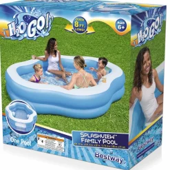 Sale H2Ogo! Splashview 8' Inflatable Kiddie Pool With See-Through Window Family Pools