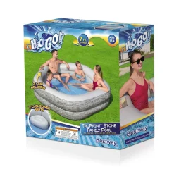 Flash Sale H2Ogo! Truprint Stone 7'X 6'9 X 21 Soft Sided Inflatable Family Kiddie Pool Kiddie Pools