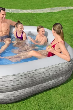 Flash Sale H2Ogo! Truprint Stone 7'X 6'9 X 21 Soft Sided Inflatable Family Kiddie Pool Kiddie Pools
