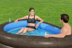 New H2Ogo! Truprint Wicker 7'7 X 70 X 21 Soft Sided Inflatable Family Kiddie Pool Kiddie Pools