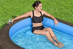 New H2Ogo! Truprint Wicker 7'7 X 70 X 21 Soft Sided Inflatable Family Kiddie Pool Kiddie Pools