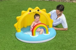 Store Play Day Sun Shaded Round Inflatable Baby Pool 39 X 29 Kiddie Pools