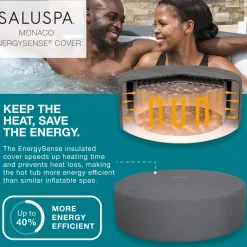 Hot Saluspa Monaco Energysense Smart Signature Airjet Inflatable Hot Tub With App-Control 5-7 Person Airjet