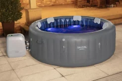 Online Saluspa Santorini Energysense Smart Luxe Hydrojet Pro Inflatable Hot Tub Spa With Colorjet Led Light 5-7 Person Energysense